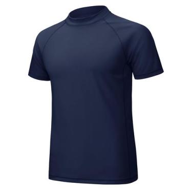 Imagem de Camisa Rash Guard MAGCOMSEN masculina de manga curta UPF 50+ Navy