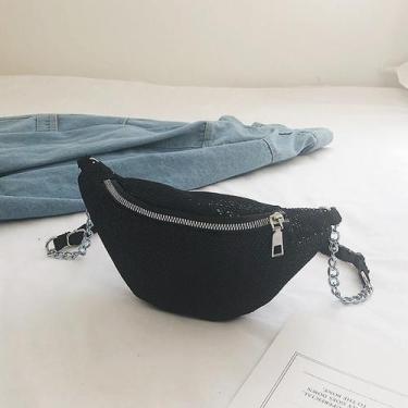 Imagem de Bolsa Moda Unissex Grid Pequena Bolsa Crossbody Bolsa Peito Bolsa Mens