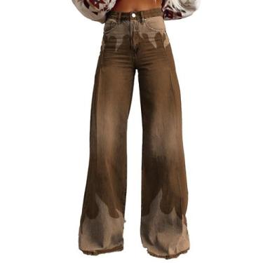 Imagem de Calças Palazzo LUFHBEHB femininas com estampa floral boho de cintura a