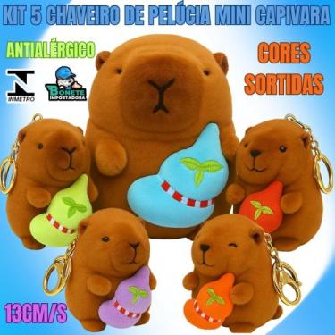 Imagem de Kit 5 Unidades Chaveiro Capivara em Pelúcia Premium - Toy King
