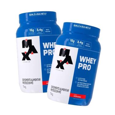Imagem de Pack 2x Whey Pro 1kg Max Titanium Proteína Concentrada-Unissex