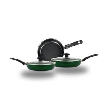 Imagem de Conjunto Frigideiras 3 Peças Antiaderentes com Tampa. - ARS ALUMÍNIOS,