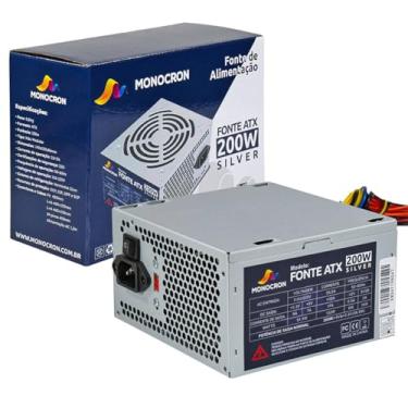 Imagem de Fonte ATX 200W para Computador Desktop Ventoinha 12cm 140x150x86mm Não Modular Monocron Silver