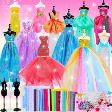 Imagem de Kit de estilista de moda MINIFUN, mais de 800 unidades com 4 manequins