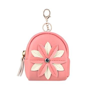 Imagem de Mini carteira feminina, porta-moedas, porta-cartões, pequena, portátil, simples, compacto, organizador diário, rosa