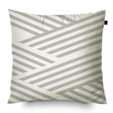 Imagem de Capa de Almofada Algodão Serigrafada Aram 40x40cm Cinza - Ecaza