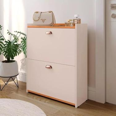 Imagem de Sapateira Closet 2 Gavetas Basculantes Organizadora 12 Pares Quarto Hall De Entrada Multiuso (Off White)
