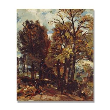 Imagem de NHLDZYH Arte de parede John Constable, (sem título 7), pôster de pinturas famosas, decoração de parede com impressão de imagem retrô de romantismo. Apenas tela 60 x 72 cm - 23,6 x 28,3 pol