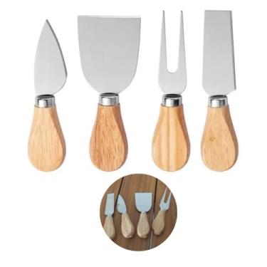 Imagem de Kit de Facas para queijo, Aço Inox, Cabo de Madeira LH002