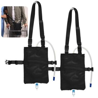 Imagem de Capas de bolsa de cateter de malha respirável, 2 peças, capacidade de 2000 ml, alças ajustáveis, ajuste seguro, projetadas para cuidados com idosos