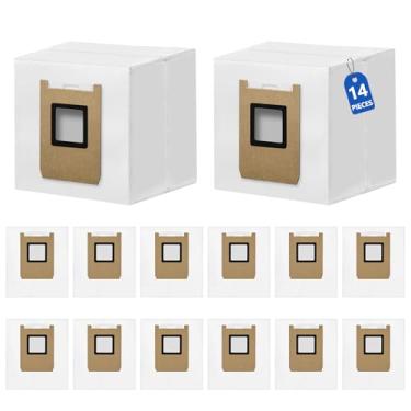 Imagem de Pacote com 14 sacos de pó compatíveis com Eufy E28 Omni/E25 Omni Robot Vacuum, sacos de reposição de 4 camadas resistentes, saco descartável de grande capacidade de 3L