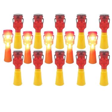 Imagem de Sinalizador Solar Viario Kit 15 Uni Obra Estrada Rodovia Transito Construçao Reparo Acidente Segurança