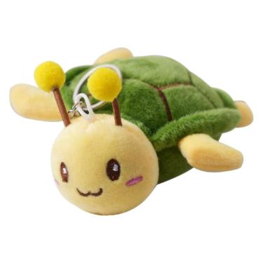 Imagem de Chaveiro de pelúcia fofo de tartaruga verde e amarelo para mulheres e meninas