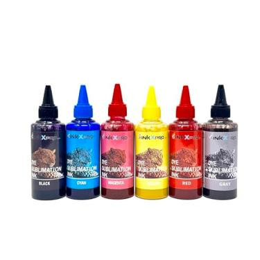 Imagem de INKXPRO Tinta de sublimação de tinta de 6 x 100 ml para impressora Epson Expression XP-15000