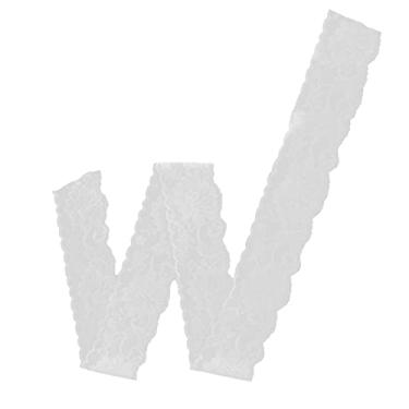 Imagem de Fita de renda floral branca de nylon, 5cm de largura, 10 jardas, acabamento decorativo elástico macio para roupas, malhas, recortes de jornal, artesanato, presente