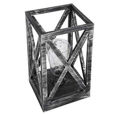 Imagem de Lanterna de vintage de madeira, plástico, decorativo, ornamento de mesa, artesanato, iluminação alimentada por bateria, presente para casa, escritório, festa, decorações de