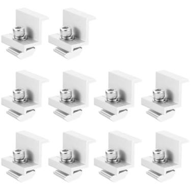 Imagem de Conjunto de suporte solar, 10 braçadeiras de montagem de painel solar para trilhos de 30 mm/3.0 cm, clipes de extremidade de alumínio para instalação fotovoltaica no teto ou veículo