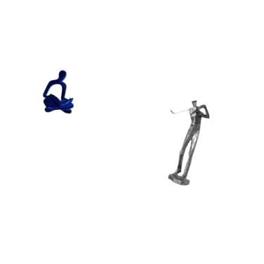 Imagem de Fenteer Escultura de Figura Humana Abstrata, Figura de Jogador de Golfe, Decoração de Arte Versátil para Escritório, Bar, Casamento, Prateleira, Clube de Golf