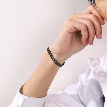 Imagem de Pulseira masculina de aço inoxidável cubano/trigo/cobra/fígaro pulseiras de pulso 3/4,5/6/9/13 mm de largura joias hip hop, 23cm, Aço inoxidável, Sem Pedra Preciosa