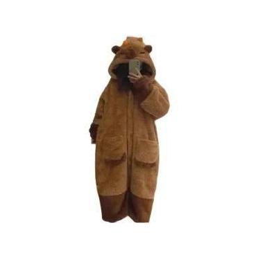 Imagem de Roupão De Banho plus Size Com Estampa De Urso Para Mulheres, Quente, E