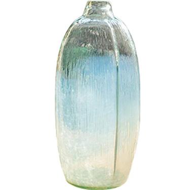 Imagem de YYBOES Vaso de vidro para decoração de vaso de flores, vaso de vidro translúcido feito à mão, decoração de arte, decoração de mesa, arranjo de flores, multifuncional, vaso de flores artificiais