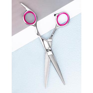 Imagem de 2 tesouras de corte de cabelo de 16,5 cm, tesouras de salão de aço inoxidável, tesouras premium para corte de cabelo, rosa