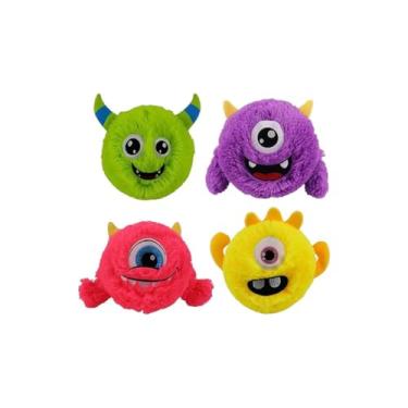 Imagem de Pelúcia Bola Inflável Monstros, Multicolorido, 23 cm Diâmetro, com Bomba de Ar, Sortido, 170g