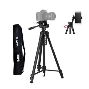 Imagem de Tripé Fotográfico Profissional 1,50 m — Suporte para Câmera, Filmadora e Celular | Compatível Canon & Nikon | Antiderrapante, Dobrável + Bolsa Premium