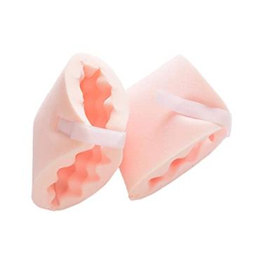 Imagem de Protetor de calcanhar de 2 peças, ajustável lavável suave confortável travesseiros de pé anti escaras almofada de calcanhar para úlceras