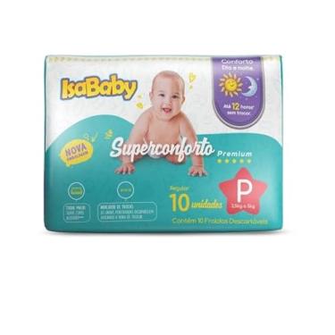 Imagem de Fralda Premium Regular, Branco, P, IsaBaby, 10 unidades