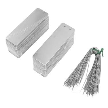 Imagem de QANYEGN Etiquetas de plantas de alumínio, etiquetas de plantas de metal de dupla face, etiquetas de identificação de árvores para marcador de jardim, identificação externa e estufa