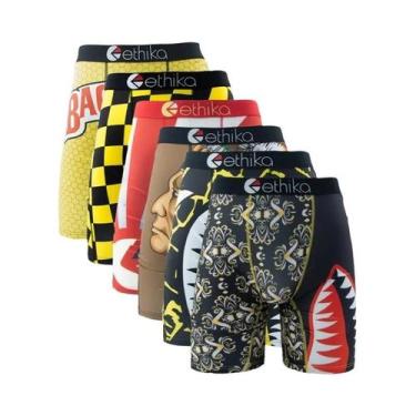 Imagem de Boxers Respiráveis plus Size Para Homens, 6 Peças, Estampados, Roupa D