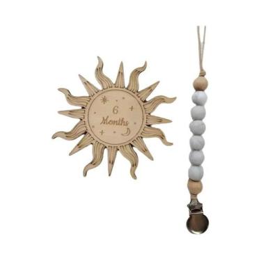 Imagem de Clipe De Chupeta De Silicone Cor Madeira Para Bebê, Mordedor Infantil,