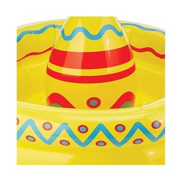 Imagem de Cooler Inflável de Chapéu Mexicano Acomoda Dez Latas 12 Onças Perfeito para Festa Temática Mexicana Bebidas Centro Mesa Dá Vida a Qualquer