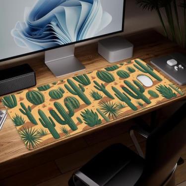 Imagem de Almofada de mesa de couro para plantas, mouse pad de arte colorida grande teclado de computador para jogos mousepad à prova d'água protetor e capa de mesa, tapete de mouse decorativo de couro PU para
