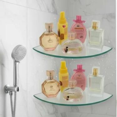 Imagem de Kit 2 Prateleiras de Vidro Temperado de Canto 20x20 cm  Design Elegant