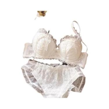 Imagem de Conjunto De Sutiã Sexy Com Renda Para Mulheres Com Seios Pequenos, Sem