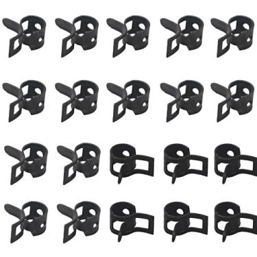 Imagem de AUXBC 20 braçadeiras de mangueira de combustível tipo faixa de mola preta ID 1/7.6 cm, fixadores de braçadeira de mangueira de vácuo de silicone de 8 mm, braçadeiras de tubo de ar de tubulação de água