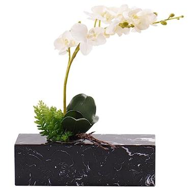 Imagem de Árvore artificial, luz chinesa, luxuosa, simulação, flor, branca, Phalaenopsis, planta verde, bonsai, sala de estar, armário de TV, sala de chá, decoração de mesa, árvore falsa