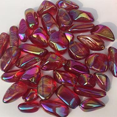 Imagem de Pedras preciosas para decoração 150 g galvanizado vermelho colorido cristal polido Reiki cascalho Aura Crystal