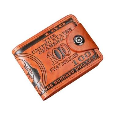 Imagem de Carteira Masculina Retrô Dobrável Em PU, Porta-Múltiplos Cartões E Car