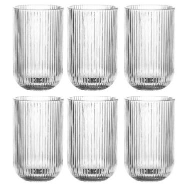 Imagem de Jogo C/ 6 Copos de Vidro Versalhes Transparente 460ml Luxo Bebidas Águ