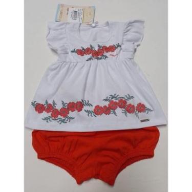 Imagem de Conjunto Blusa Shorts Bebê Menina Estampado Verão Lessa 9080-Feminino