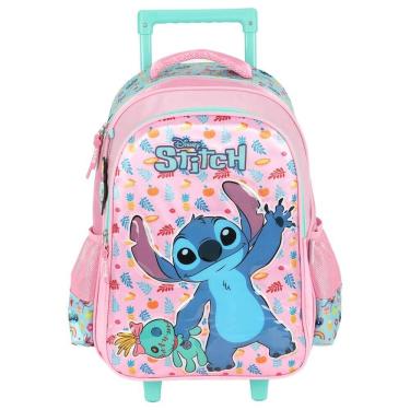 Imagem de Mochila de Rodinha Infantil - Disney Stitch Scrump - Rosa - Luxcel