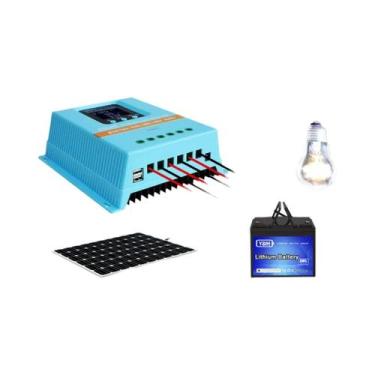 Imagem de Controlador De Carga Solar MPPT Com Display LCD Selecionável 60A 80A 1