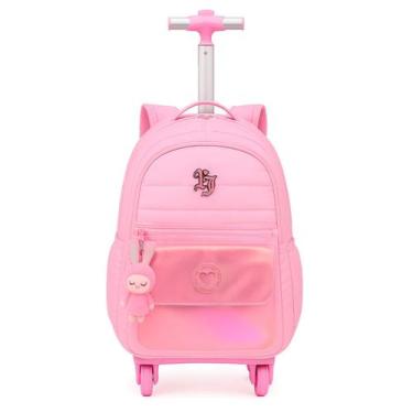 Imagem de Mochila De 4 Rodinhas Escolar Menina Just Candy Matelasse - Denlex, Ro