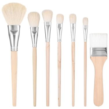Imagem de Pincel para pintura acrílica, 11 pincéis de esmalte para cerâmica, pincéis de tinta acrílica, versátil, pincel de mistura de pelo de cabra, pincel de cerâmica para vitrificação de cerâmica, aquarela