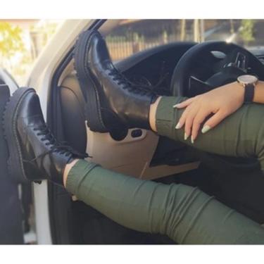 Imagem de Bota Feminina Coturno Wandinha Bella Chic Calçados Tratorados Preto Co