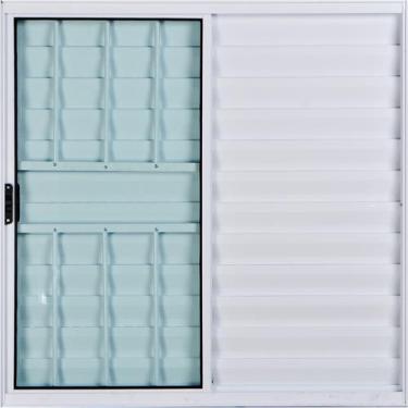 Imagem de Janela Veneziana de Alumínio 3 Folhas 1,00 X 1,50 Com Grade Cor Branco