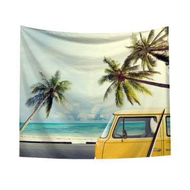 Imagem de Tapeçaria Beach Bus Microfabric Fiber 150x130cm para quarto - yiweisai